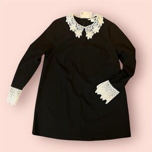 H&M lace collar black dress NEW sz L